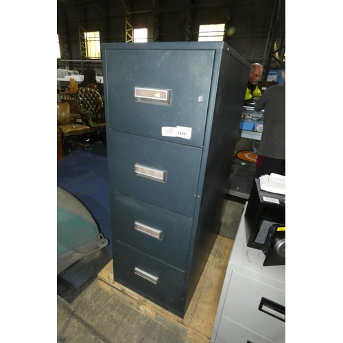 1429 - A Chubb fire resisting four drawer filing cabinet type Brandklass A90 supplied with 1 key, approx 51... 