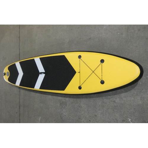 2134 - 1 box containing 2 x unused inflatable yellow / black paddle boards each approx 10ft 6 inch x 30 inc... 