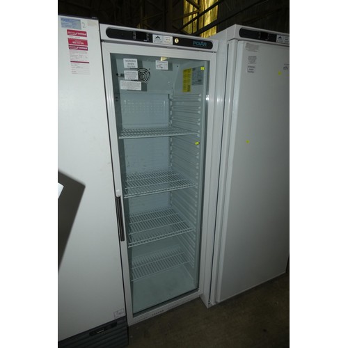 1171A - A tall single glass door display fridge by Polar type CD087 - trade Tested Working