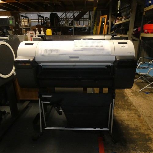 2301 - 2 x Canon Image PROGRAF iPF670 large format printers (610mm / 24 inch), one of which is fitted with ... 