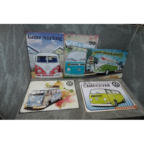 2655 - 14 x various VW metal signs each approx 41 x 30cm