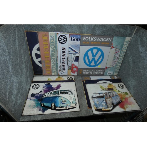 2656 - 14 x various VW metal signs each approx 41 x 30cm