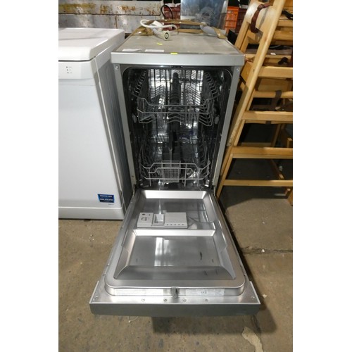 1125 - A silver slimline under counter dishwasher by Kenwood type KDW45S16/A - trade