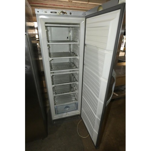 1157 - A tall stainless steel freezer by Scandinova - trade Tested Working