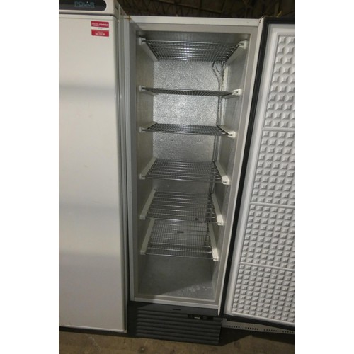 1172 - A tall white single door freezer by Caravel - trade Tested Working