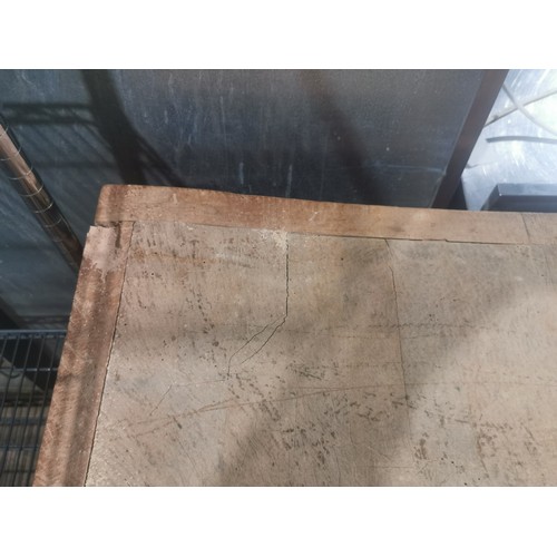 1151 - A large commercial wooden chopping board on a wooden stand approx 156x65x106. Please note this will ... 