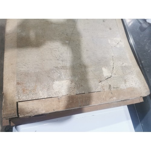 1151 - A large commercial wooden chopping board on a wooden stand approx 156x65x106. Please note this will ... 