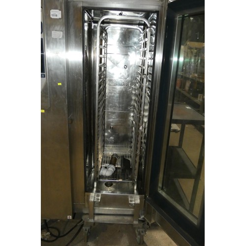 1119 - A commercial stainless steel 20 grid Combi oven by Rational type Clima Plus CPC 201 with mobile rack... 