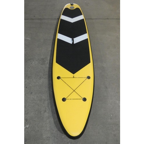 2133 - 1 box containing 2 x unused inflatable yellow / black paddle boards each approx 10ft 6 inch x 30 inc... 