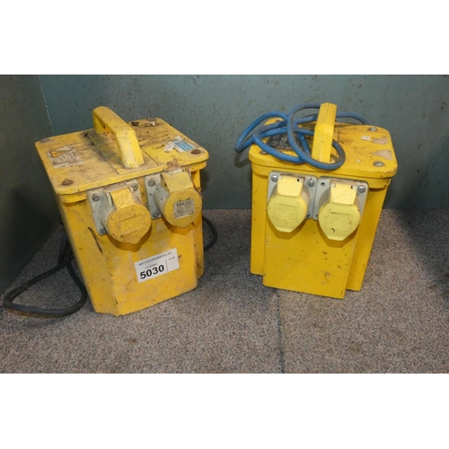 5030 - 2 x 110v site transformers - both region of 3kva. Details as per the photograph