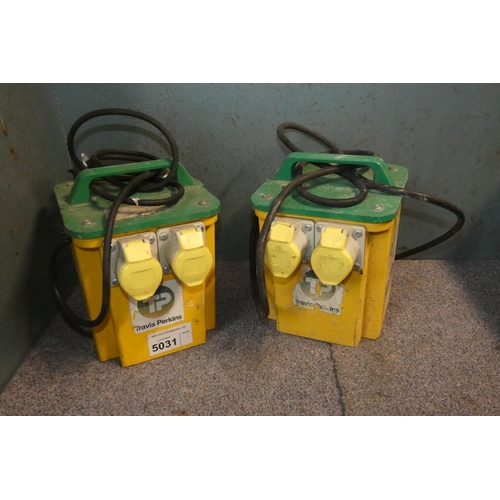 5031 - 2 x 110v site transformers - both region of 3kva. Details as per the photograph