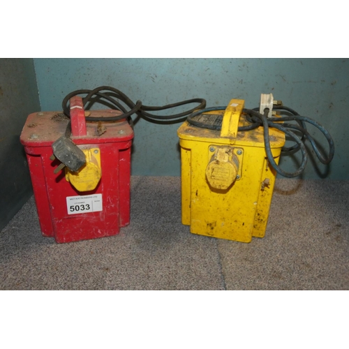 5033 - 2 x 110v site transformers - both region of 3kva. Details as per the photograph