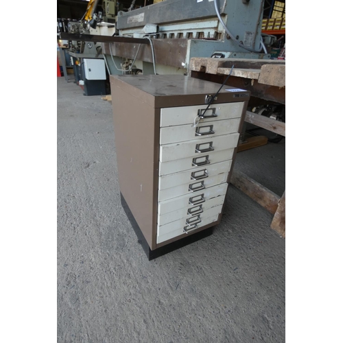 5056 - 1 x Matthews metal 10 drawer index type cabinet