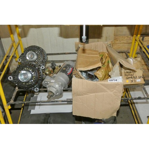 5014 - 2 x 180A alternators, 1 x Delco Remy starter motor, 1 x electric mirror control and 1 x brake saddle... 