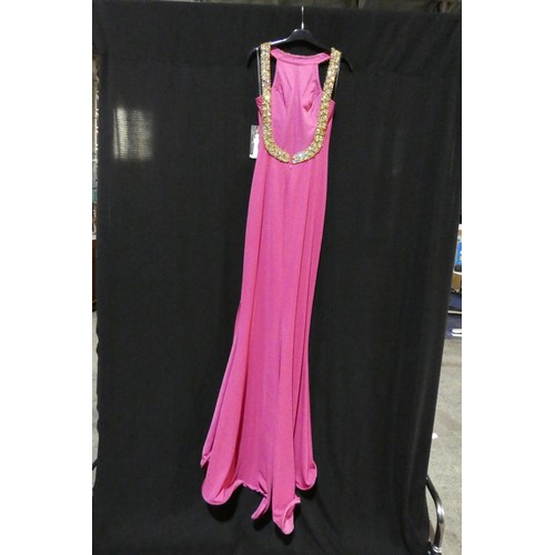 2210 - A pink designer evening dress by Pia Michi London size 8 ID number 1220c