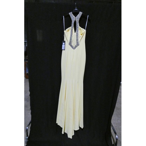 2213 - A yellow designer evening dress by Pia Michi London size 8 ID number 11320