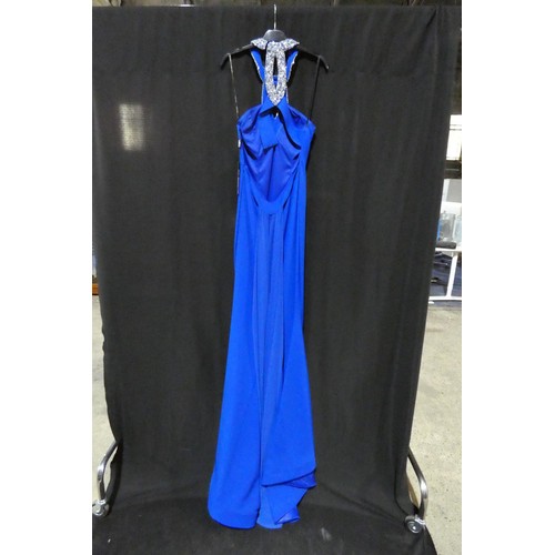 2217 - A royal blue designer evening dress by Pia Michi London size 10 ID number 11268