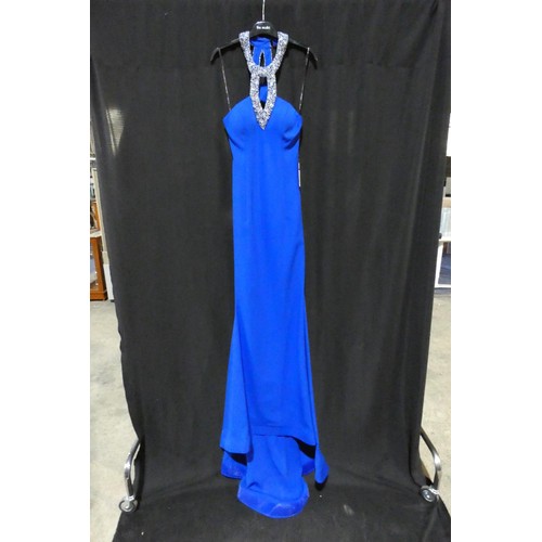 2217 - A royal blue designer evening dress by Pia Michi London size 10 ID number 11268