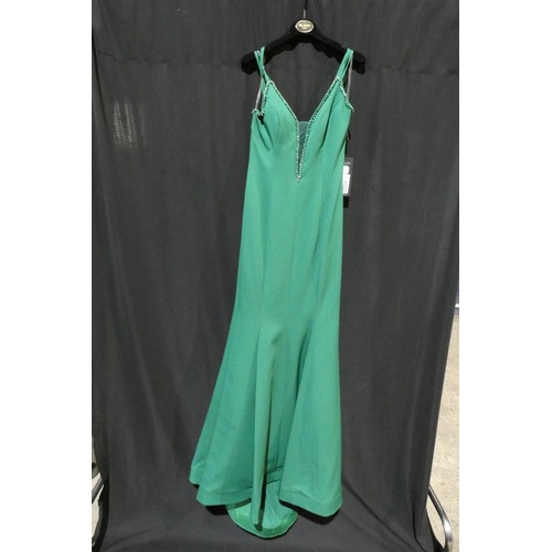 2220 - A green designer evening dress by Pia Michi London size 10 ID number 2000