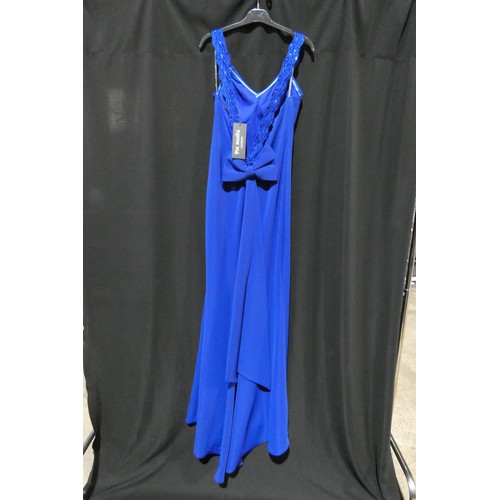 2226 - A royal blue designer evening dress by Pia Michi London size 12 ID number 1735