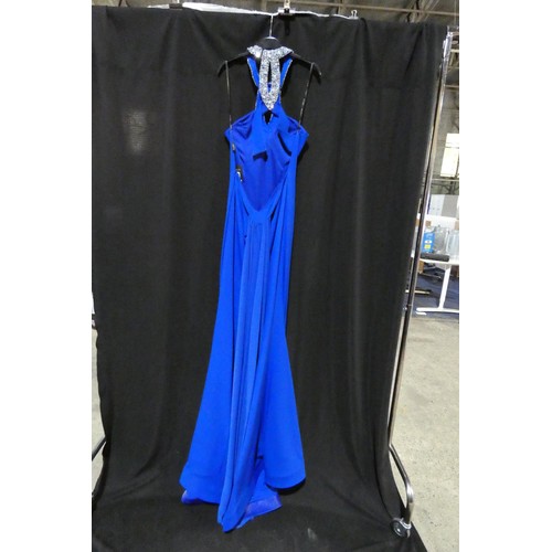 2232 - A royal blue designer evening dress by Pia Michi London size 12 ID number 11268