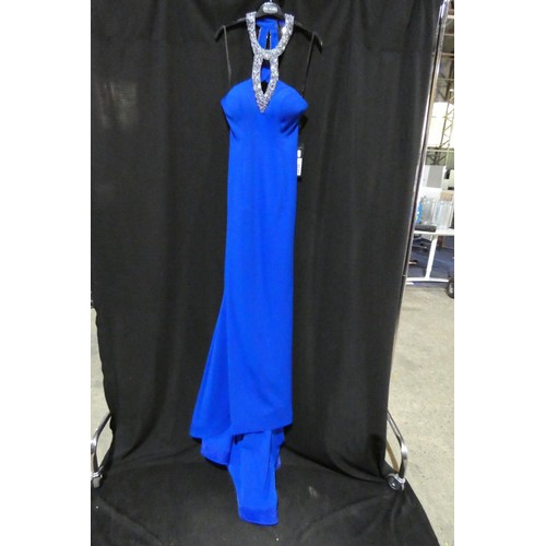 2232 - A royal blue designer evening dress by Pia Michi London size 12 ID number 11268