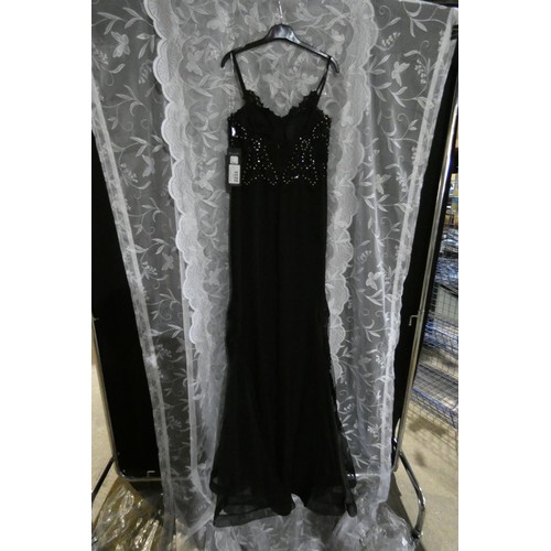 2233 - A black designer evening dress by Pia Michi London size 12 ID number 1928