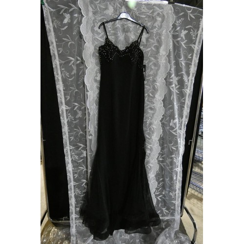 2235 - A black designer evening dress by Pia Michi London size 14 ID number 1928