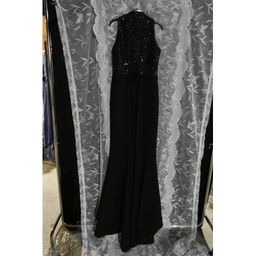 2236 - A black designer evening dress by Pia Michi London size 14 ID number 1883