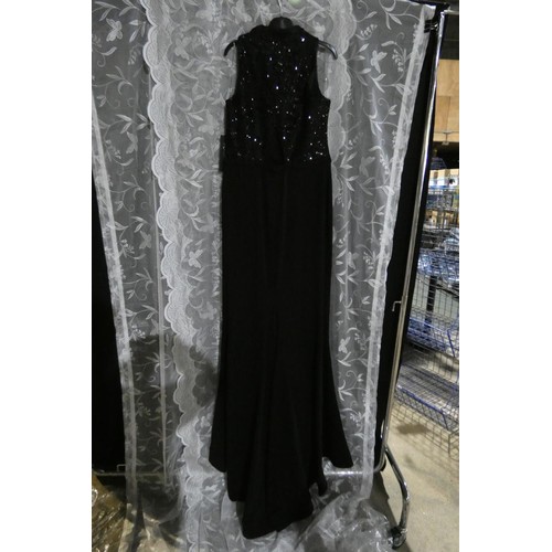 2247 - A black designer evening dress by Pia Michi London size 18 ID number 1883