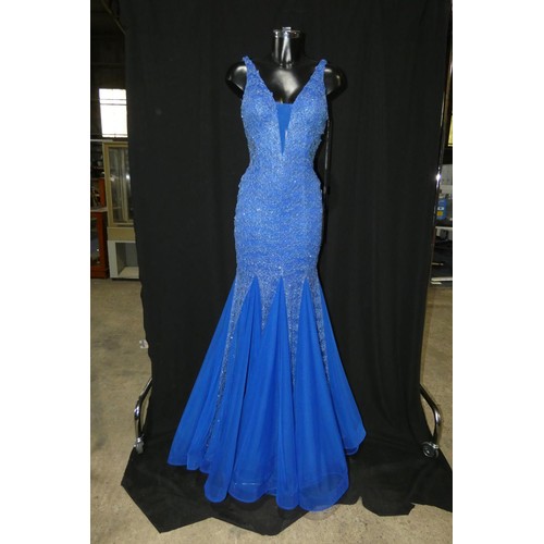 2251 - 1 x royal blue Pia Michi evening dress, size unknown, ID number 11314, manikin not included