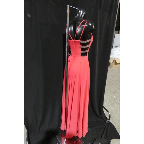 2258 - 1 x red Pia Michi evening dress, size unknown ID number 11358 manikin not included.