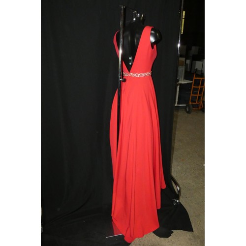 2259 - 1 x red Pia Michi evening dress, size unknown ID number 11443, manikin not included