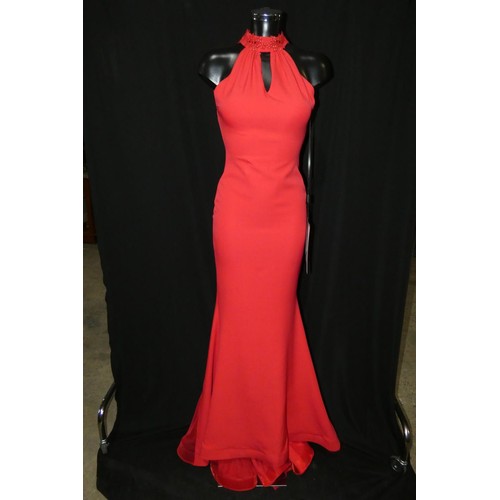 2260 - 1 x red Pia Michi evening dress, size unknown ID number 1871, manikin not included.