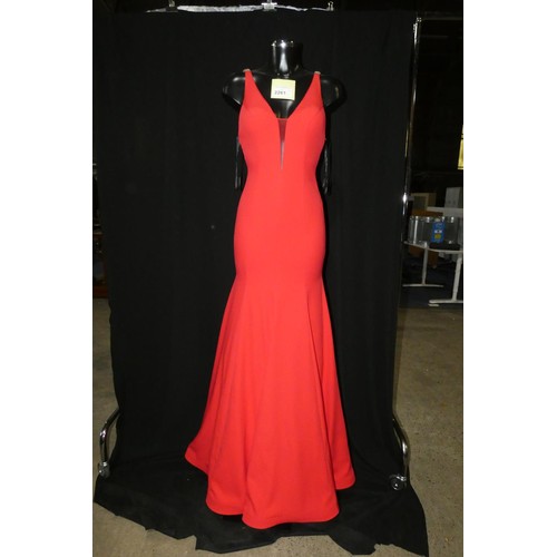 2261 - 1 x red Pia Michi evening dress, size unknown, no ID number, manikin not included