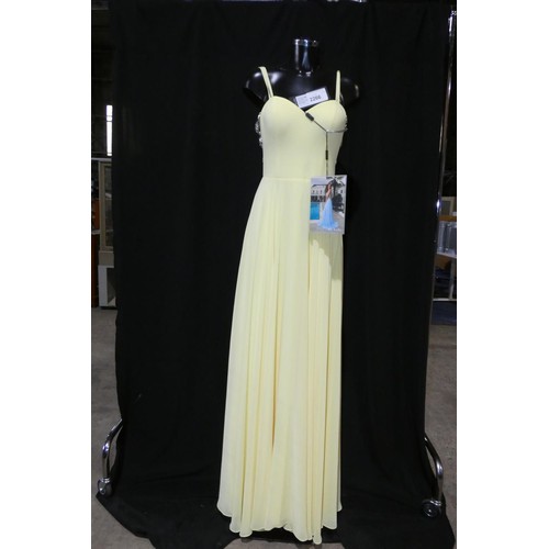 2266 - 1 x yellow Pia Michi evening dress, size unknown, ID number 11358 manikin not included.