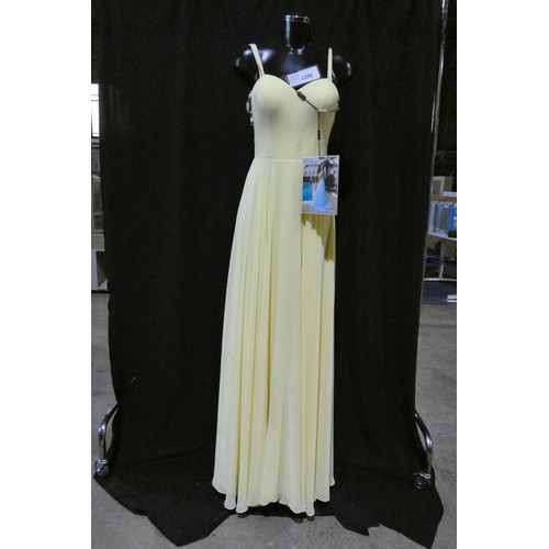 2266 - 1 x yellow Pia Michi evening dress, size unknown, ID number 11358 manikin not included.