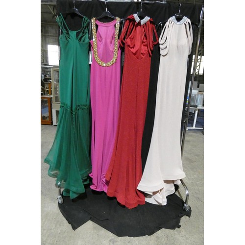 2272 - 4 x various Pia Michi evening dresses, size 8, manikin not included, please see pictures for more de... 