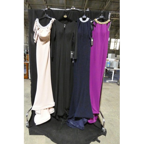 2273 - 4 x various Pia Michi evening dresses, size 8, manikin not included, please see pictures for more de... 