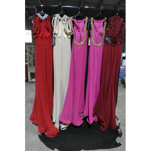 2276 - 5 x various Pia Michi evening dresses, size 8, manikin not included, please see pictures for more de... 