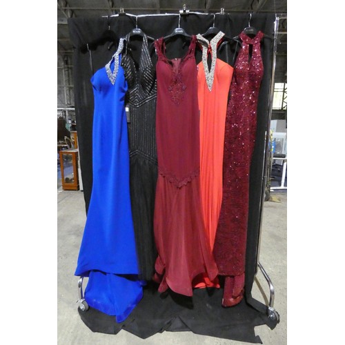 2281 - 5 x various Pia Michi evening dresses, size 8, manikin not included, please see pictures for more de... 