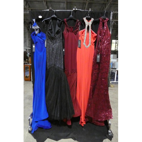 2281 - 5 x various Pia Michi evening dresses, size 8, manikin not included, please see pictures for more de... 