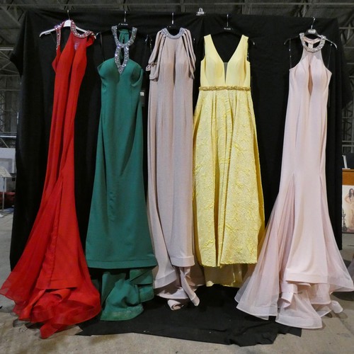 2329 - 5 x various Pia Michi evening dresses, size 14, please see pictures for more details, ID numbers are... 