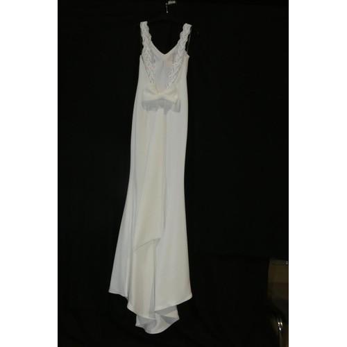 2355 - A white Pia Michi designer evening dress/summer wedding dress, size 6 ID number 1735, please see pic... 