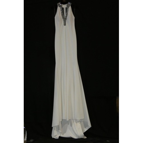 2361 - A white Pia Michi designer evening dress/summer wedding dress, size 8, please see pictures for more ... 