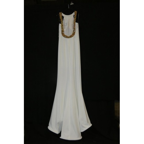 2384 - A white Pia Michi designer evening dress/summer wedding dress size 14, please see pictures for more ... 