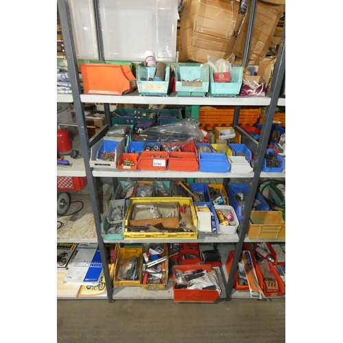 5795 - A quantity of various Lin type plastic storage boxes containing a quantity of various tools and othe... 