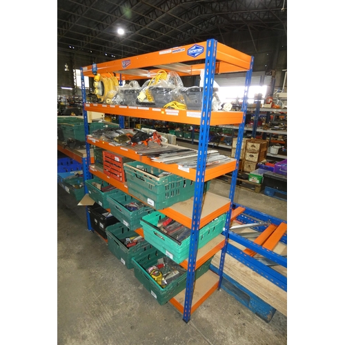 5837 - 1 x bay of blue / orange metal boltless stores type racking approx 150 x 45 x 180cm high