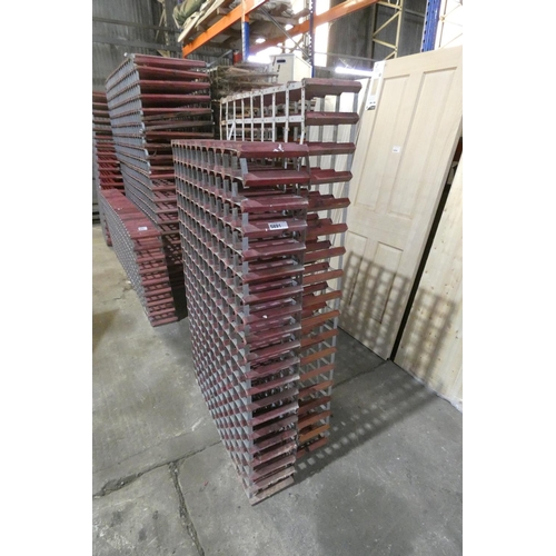 5891 - 2 x large wooden wine racks - 1 holds 240 bottles and 1 holds 144 bottles