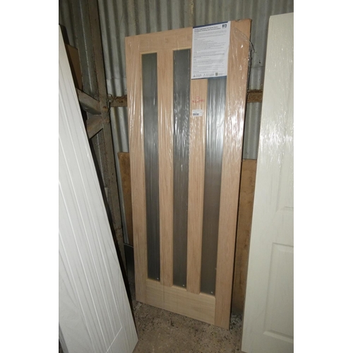 5930 - 1 x Jeld Wen Oak veneer glazed door approx 762 x 1981mm